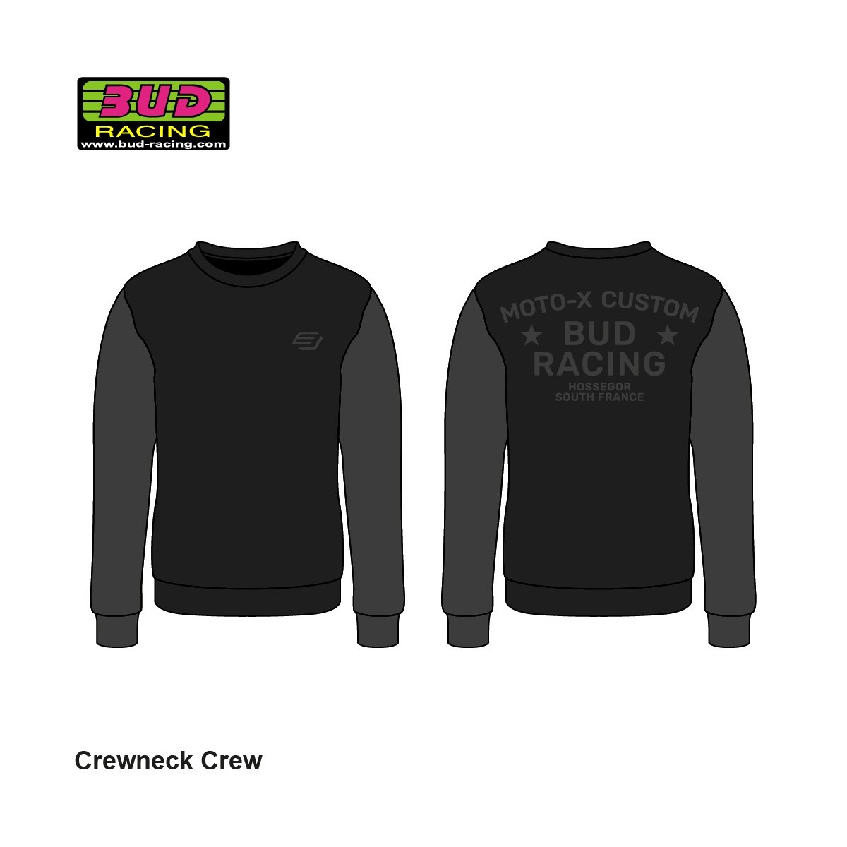 Sweat Enfant Crewneck BUD Moto X2 Noir/Gris 