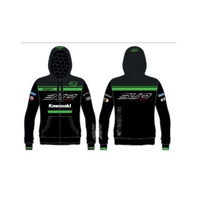 Sweat Staff Bud Racing à Capuche Zippé 19 Vert/noir 