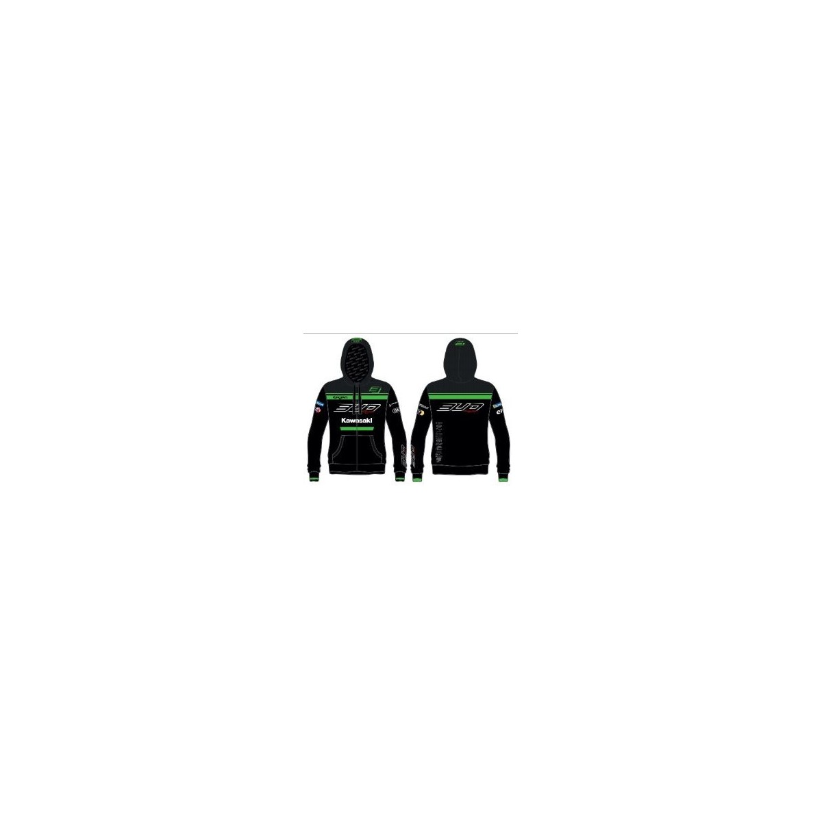 Sweat Staff Bud Racing à Capuche Zippé 19 Vert/noir 