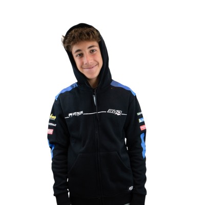 Sweat Team Bud Racing à Capuche Zippé 24 Bleu Noir 