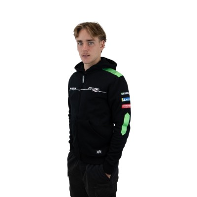 Sweat Team Bud Racing à Capuche Zippé 24 Vert Noir 