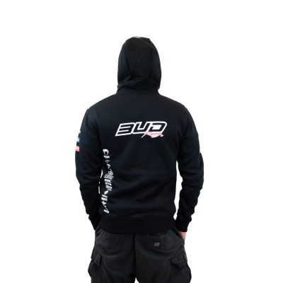 Sweat Team Bud Racing à Capuche Zippé 24 Vert Noir 