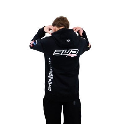 Sweat Team Bud Racing à Capuche Zippé 24 Gris Noir 
