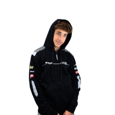 Sweat Team Bud Racing à Capuche Zippé 24 Gris Noir 