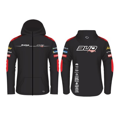 Sweat Enfant Team  Bud Racing à Capuche Zippé Team 24 Rouge/Noir 