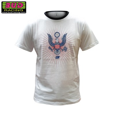 Tee shirt Bud Racing Eagle Blanc Noir 