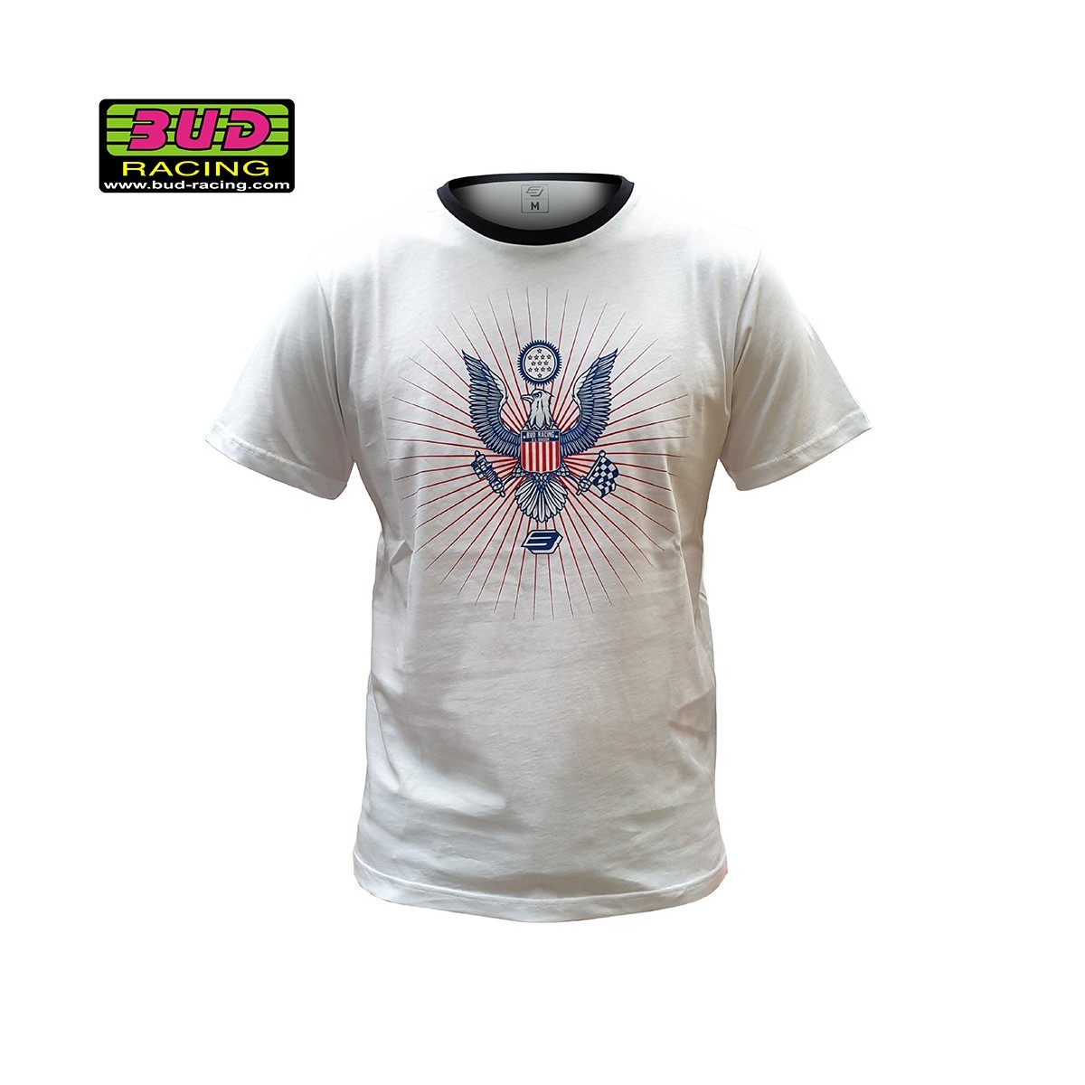 Tee shirt Bud Racing Eagle Blanc Noir 
