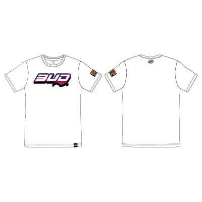 Tee shirt Enfant BUD Racing Logo Blanc Violet 