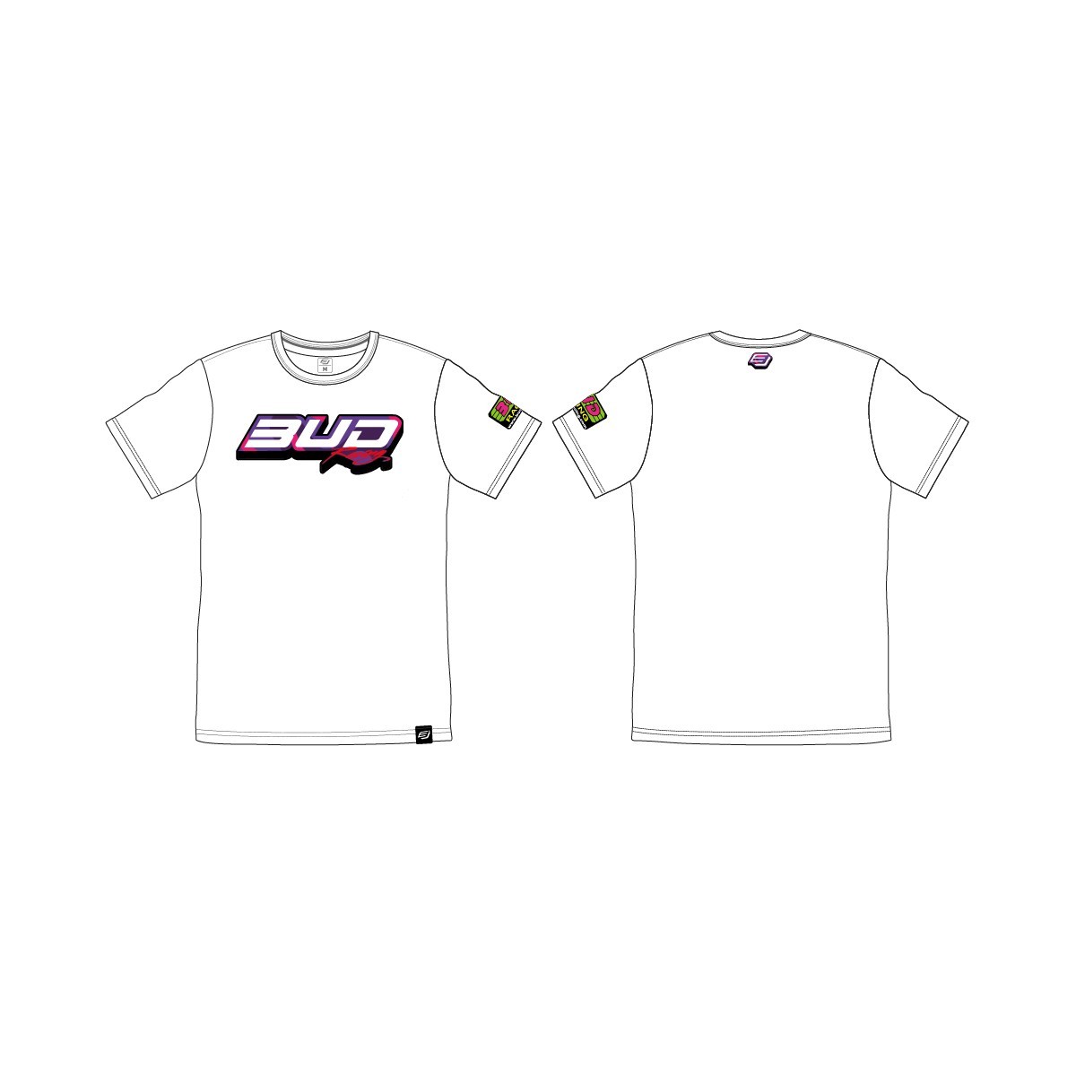 Tee shirt Enfant BUD Racing Logo Blanc Violet 