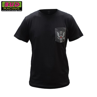Tee shirt Bud Racing Patriot Pocket Noir Gris 