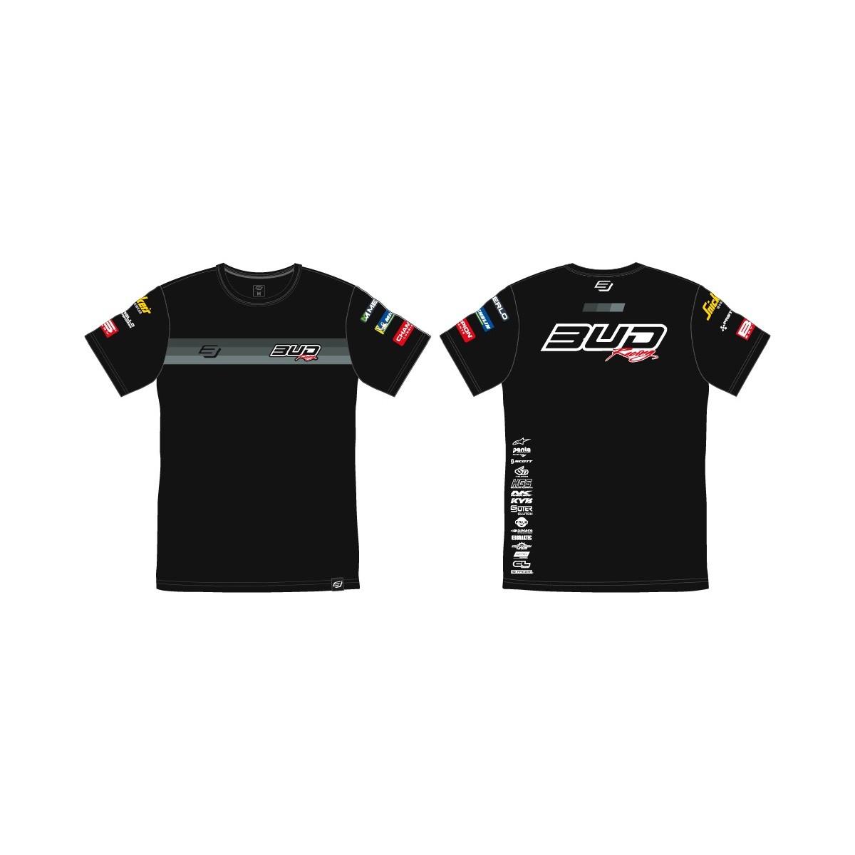 Tee Shirt enfant Team Bud Racing Gris/Noir 