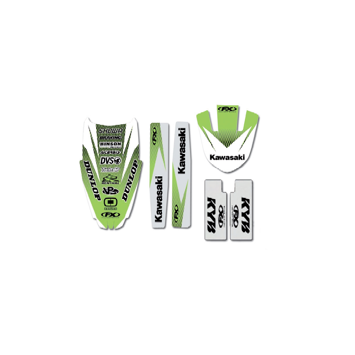 Kit déco GB AV/AR, bras oscillant, fourche FX 125/250 KX 04-08 