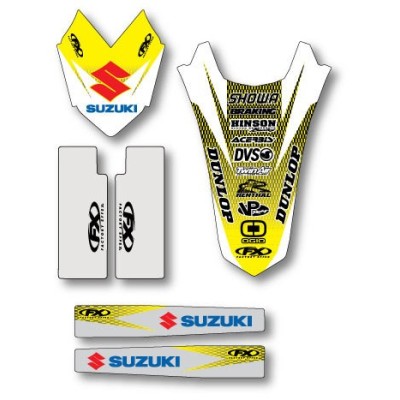 Kit déco GB AV/AR, bras oscillant, fourche FX 250 RMZ 04/06 