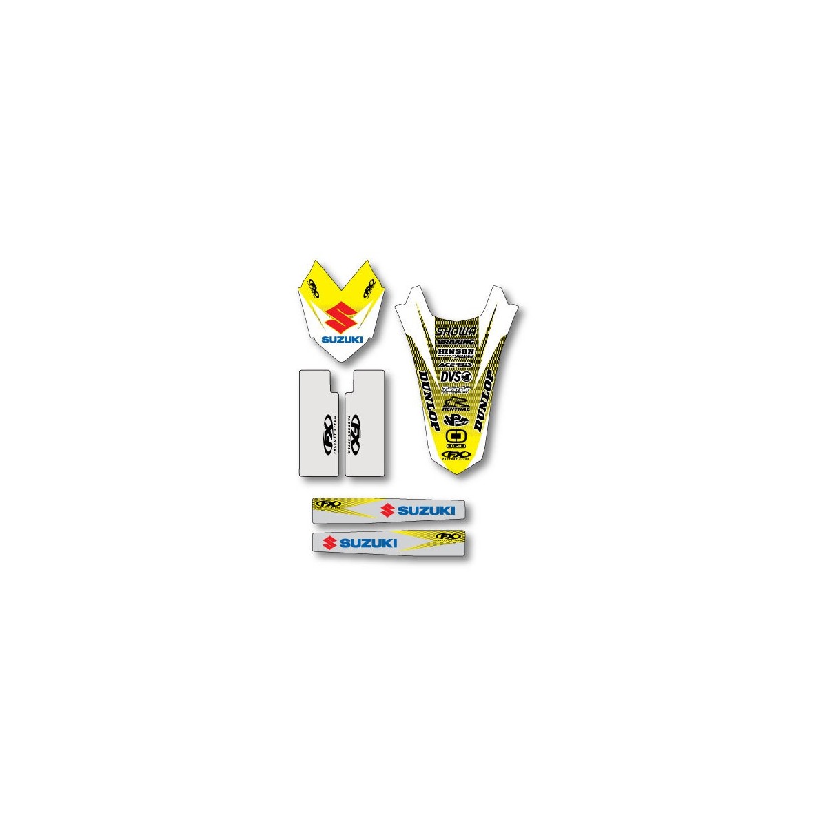 Kit déco GB AV/AR, bras oscillant, fourche FX 250 RMZ 04/06 