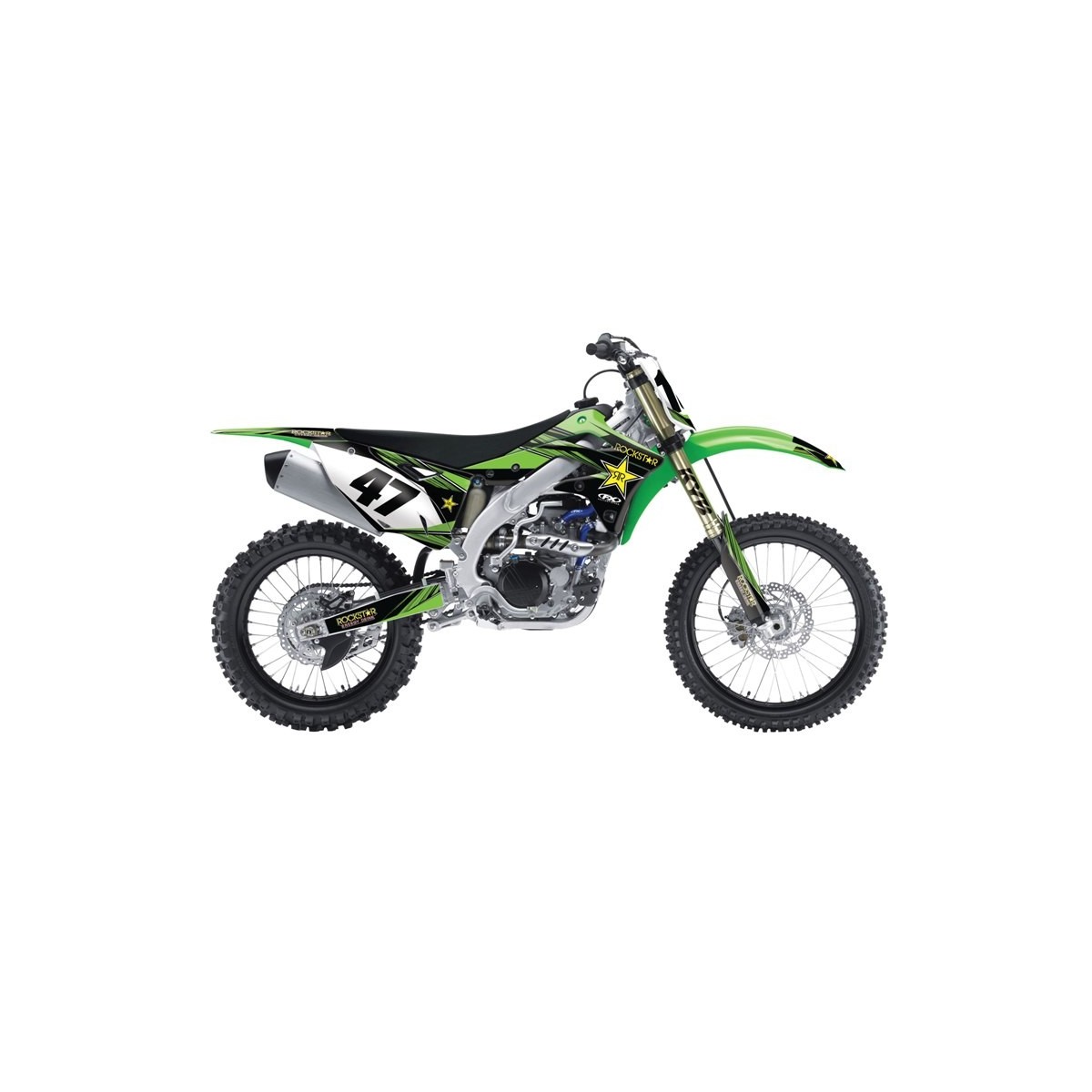 Kit déco cplt Rockstar FX15(ouies+GBav/ar+bras+fourch)450 KXF 09/11 