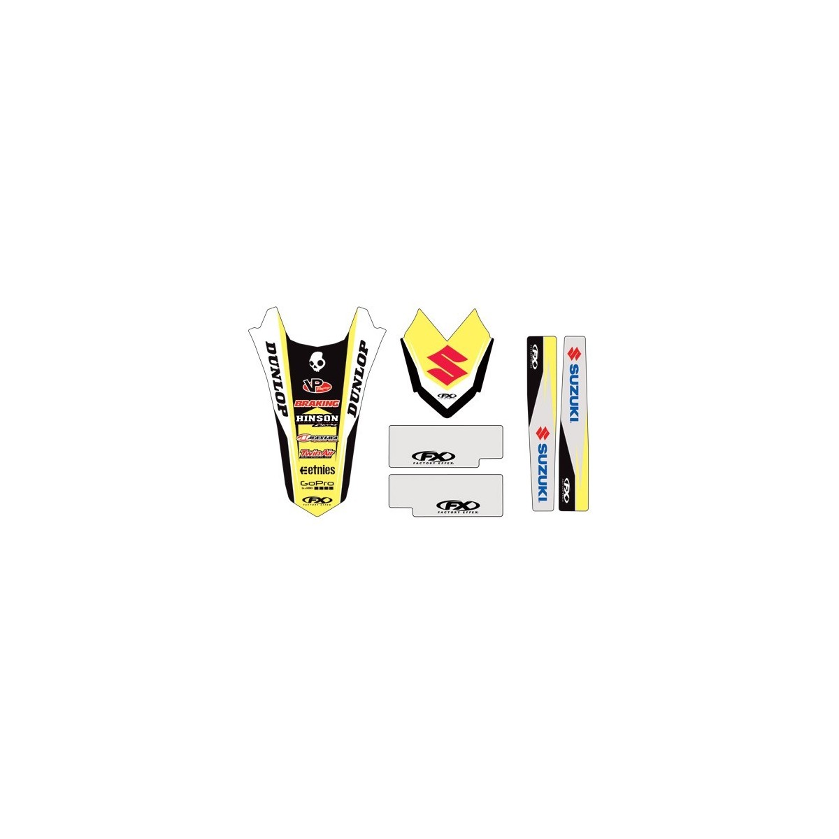 Kit déco GB AV/AR, bras oscillant, fourche FX 250 RMZ 04/06 