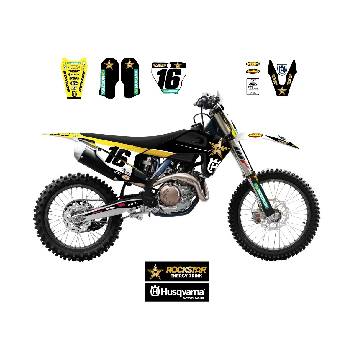 Kit déco cplt HVA Rockstar FX21(ouie+GB+bras+four)TC/FC 125-450 16/18 