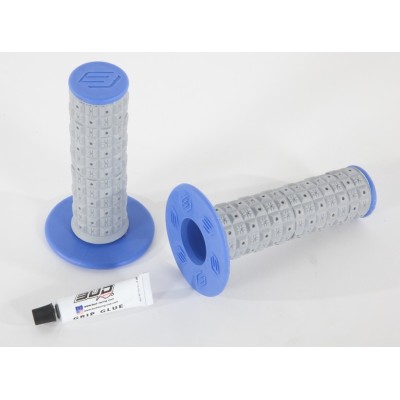 Poignées Bud Racing ISDE grips Grey/Flo Yellow  with glue 