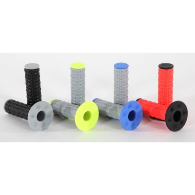 Poignées Bud Racing ISDE grips Grey/Flo Yellow  with glue 
