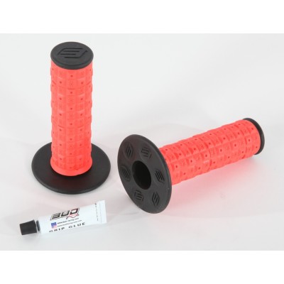 Poignées Bud Racing ISDE grips Flo Orange / Black with glue 