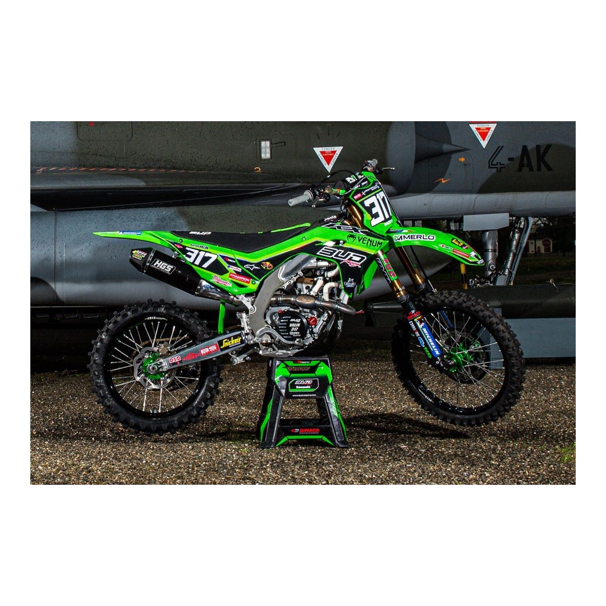 Kit déco 250 KXF 21/24+450 19/23 Team Bud 24 cplt sans fond de plaque 