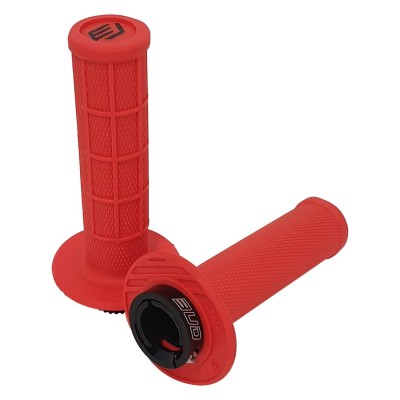 Poignées Bud Racing Lock On Grips 2&4 temps Red (9 cames) 