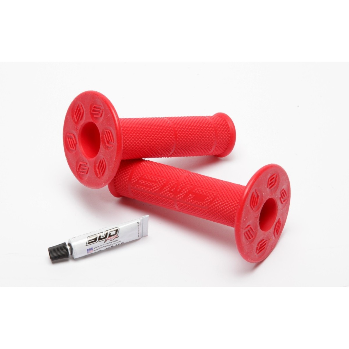Poignées Bud Racing MX Grip avec tube de colle Red 
