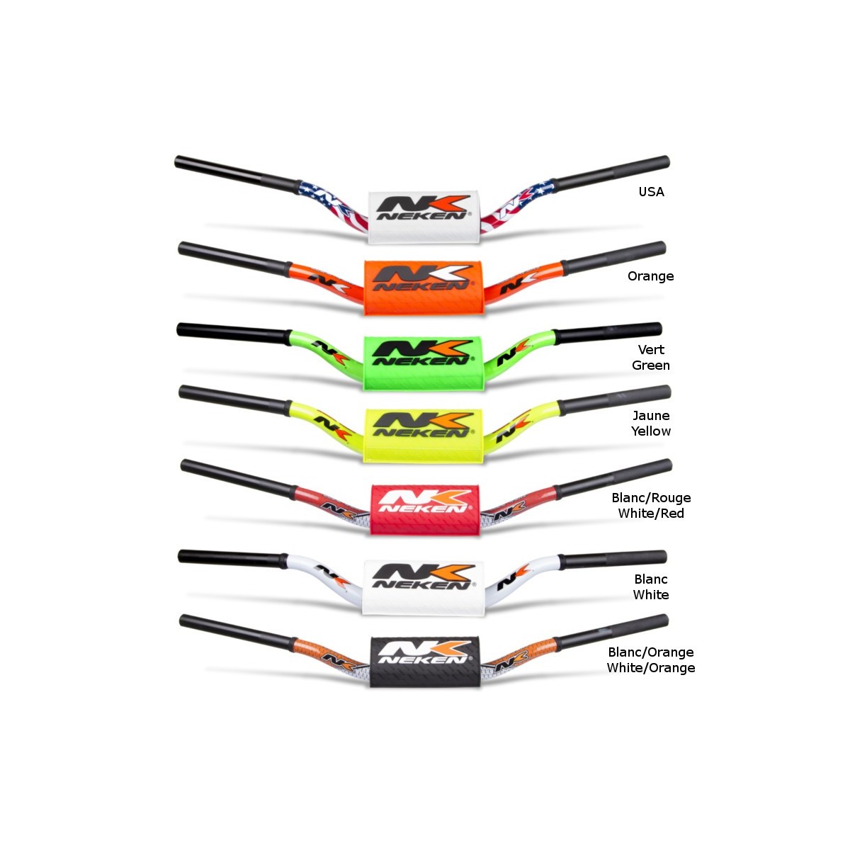 Guidon Neken sans barre 28.6mm 85cc bas Green Fluo - R00026C-GRF 