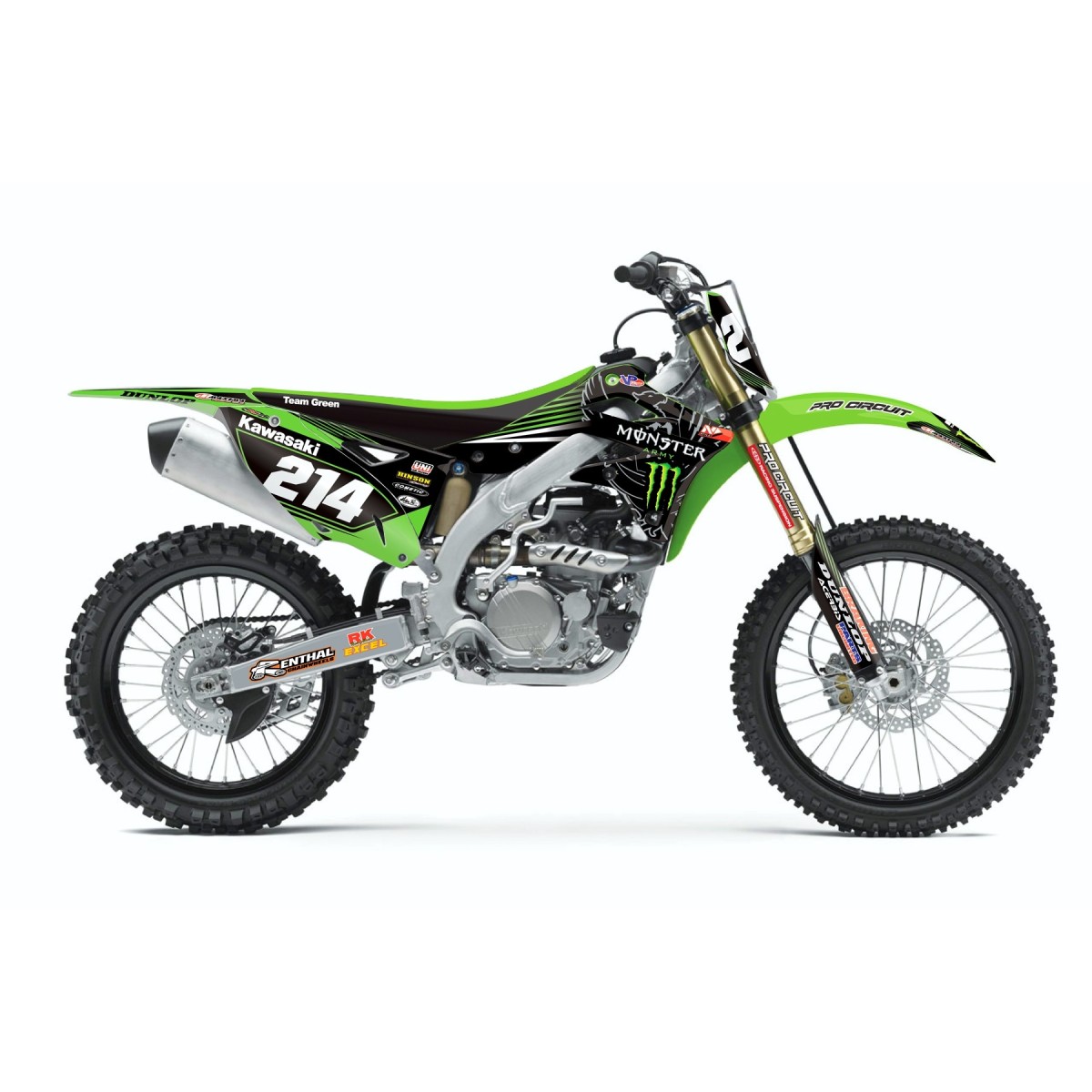 Kit déco cplt NS14 Kawasaki Team green 450KXF 16/18 (TG16KX450) 