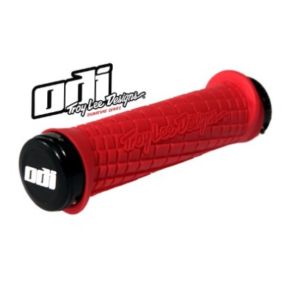Poignées ODI Lock-On Bonus Mountain bike TLD White/red 