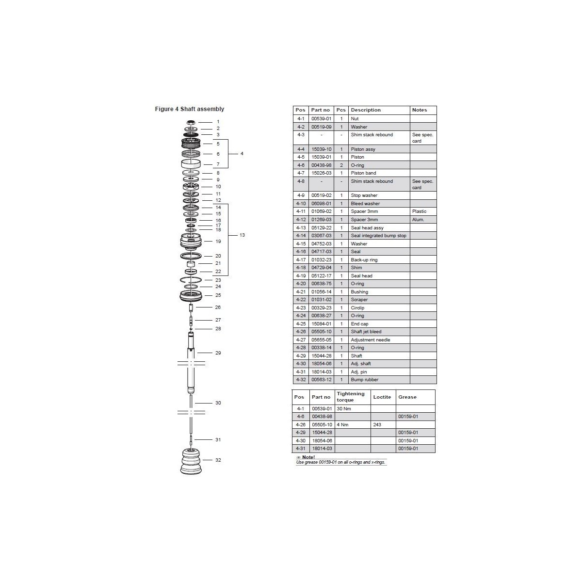 Joint torique d'amortisseur Ohlins 41x2 