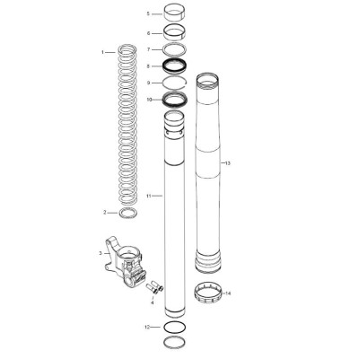 Guide fourreau de fourche Ohlins 48 bleu 