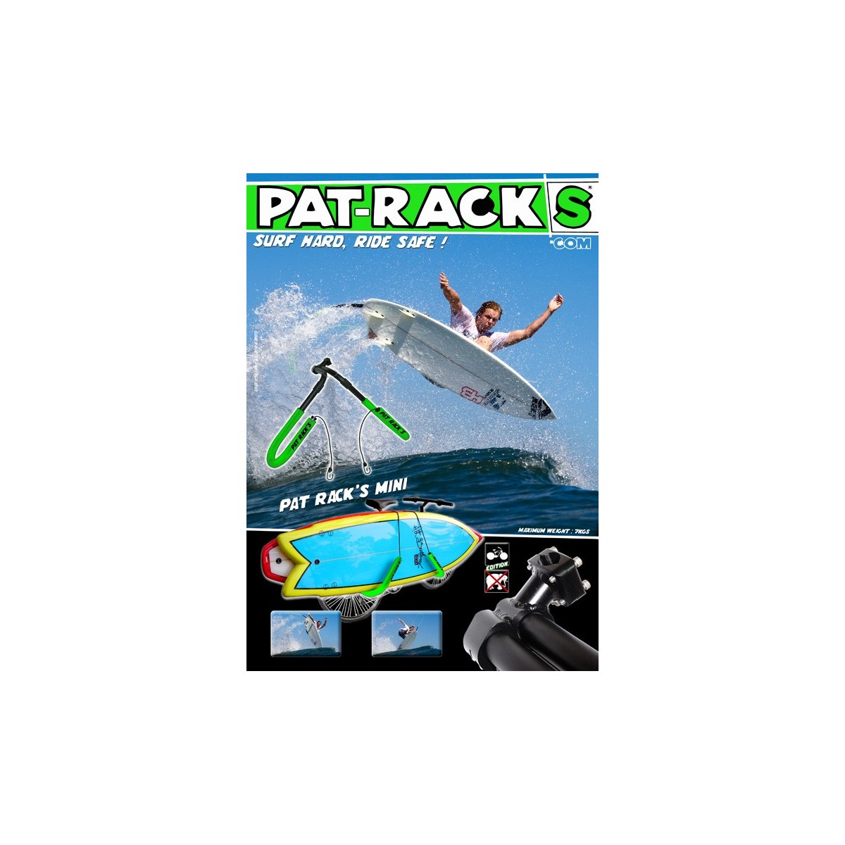Porte Surf Pat Rack Vélo Longboard 