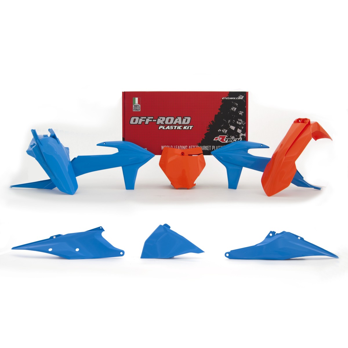 Kit plastiq Racet.125-450SX/F 16/18+250 SX 17/1 blue/orange(7 pièces) 