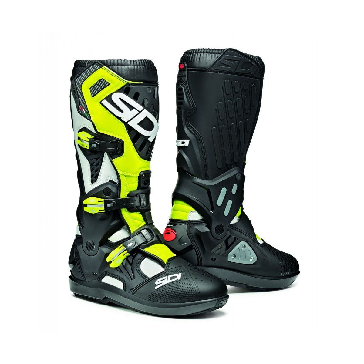 BOTTES SIDI ATOJO SRS BLANC/NOIR/JAUNE FLUO 
