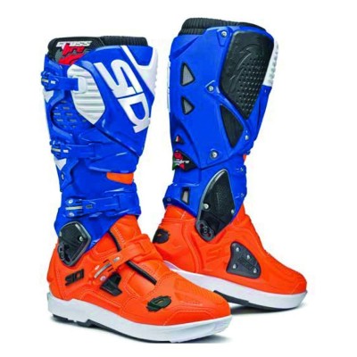 BOTTES SIDI CROSSFIRE 3 SRS ORANGE FLUO/BLEU EDITION LIMITEE 