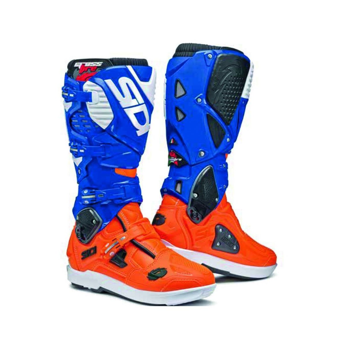 BOTTES SIDI CROSSFIRE 3 SRS ORANGE FLUO/BLEU EDITION LIMITEE 