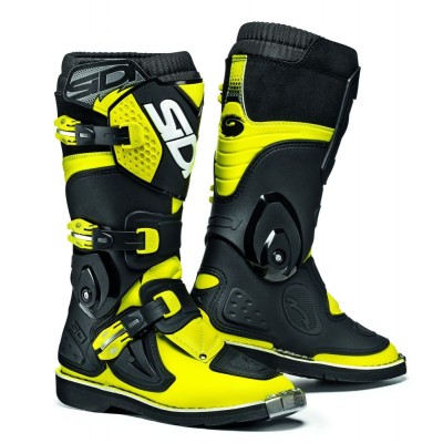 BOTTES SIDI FLAME JUNIOR JAUNE FLUO/NOIR 