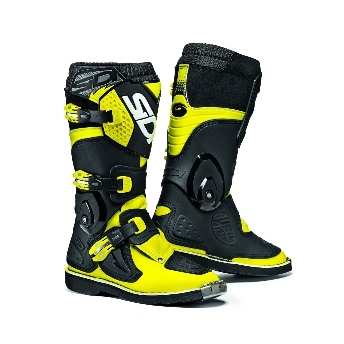BOTTES SIDI FLAME JUNIOR JAUNE FLUO/NOIR 