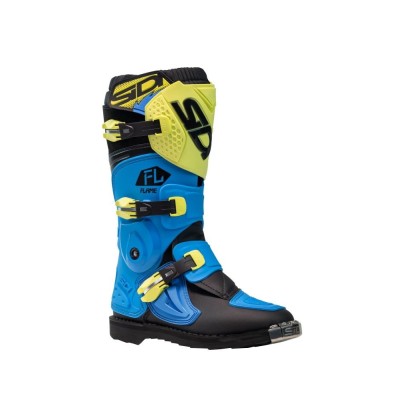 BOTTES SIDI FLAME JUNIOR BLEU CLAIR/LIME/NOIR 