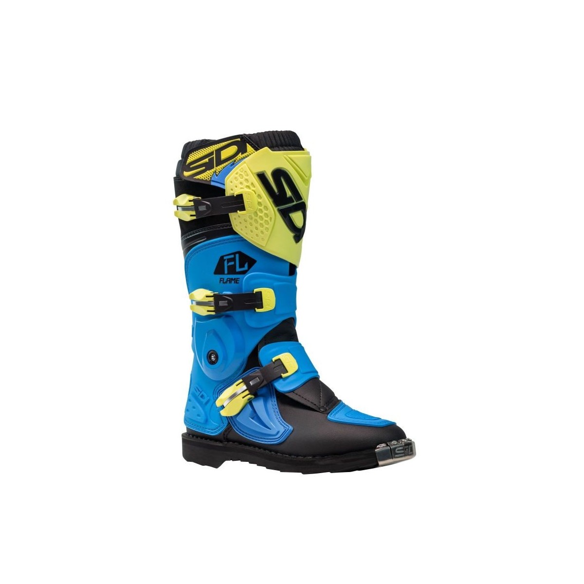 BOTTES SIDI FLAME JUNIOR BLEU CLAIR/LIME/NOIR 